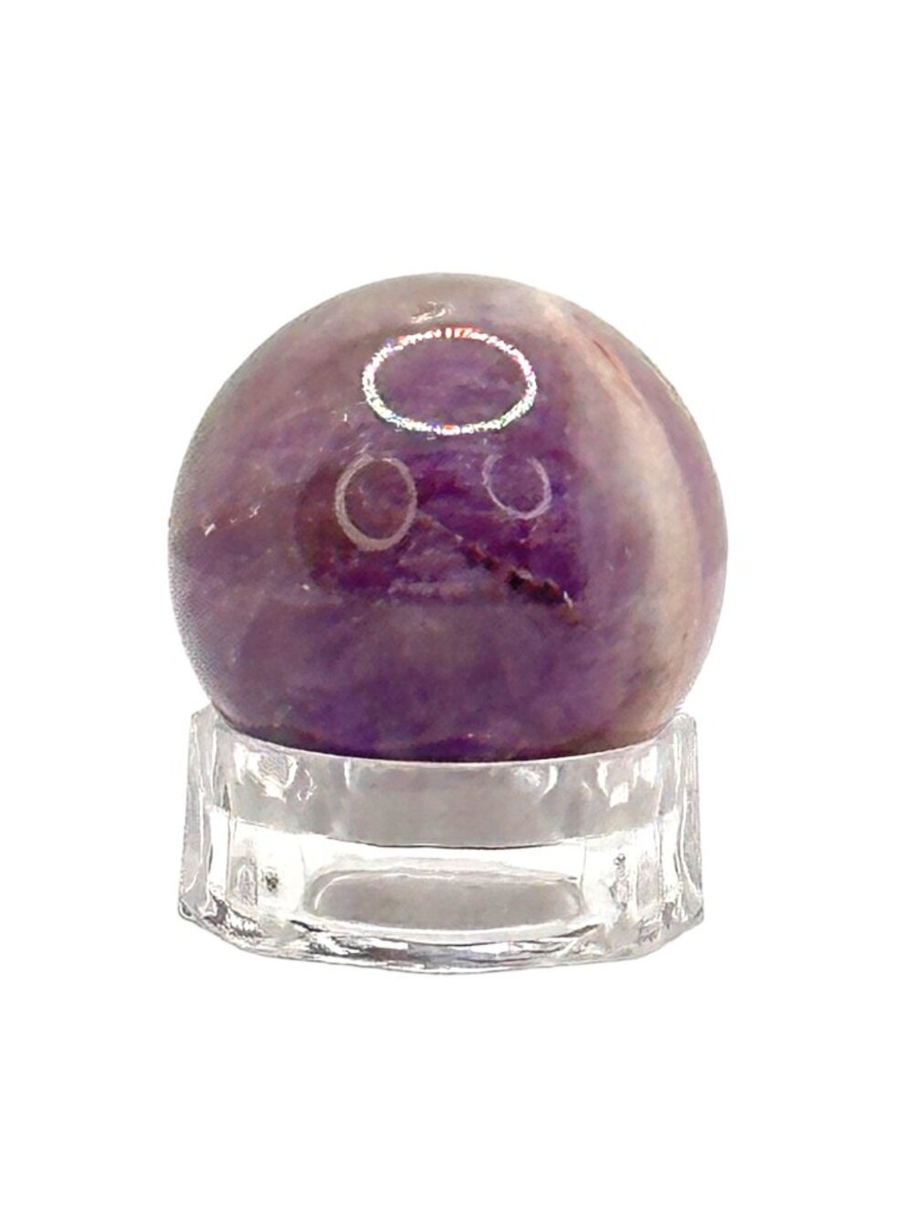 Natural Amethyst Crystal Sphere With Stand  Healing Stone Chakra Balancing NWOT